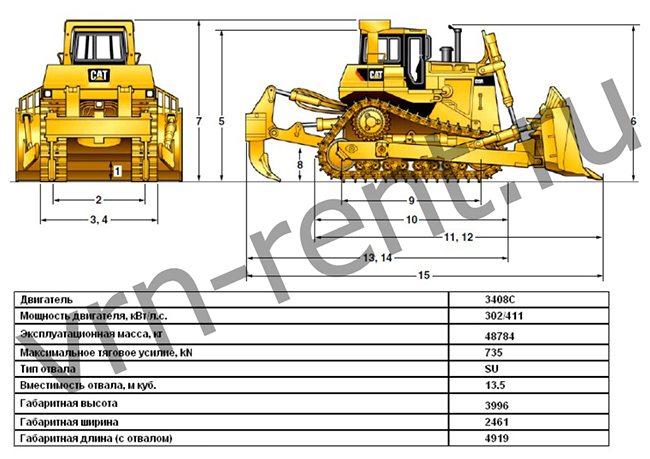 ������ ���������� 48,8 ����� Caterpillar D9 � �������� � ����������� �������